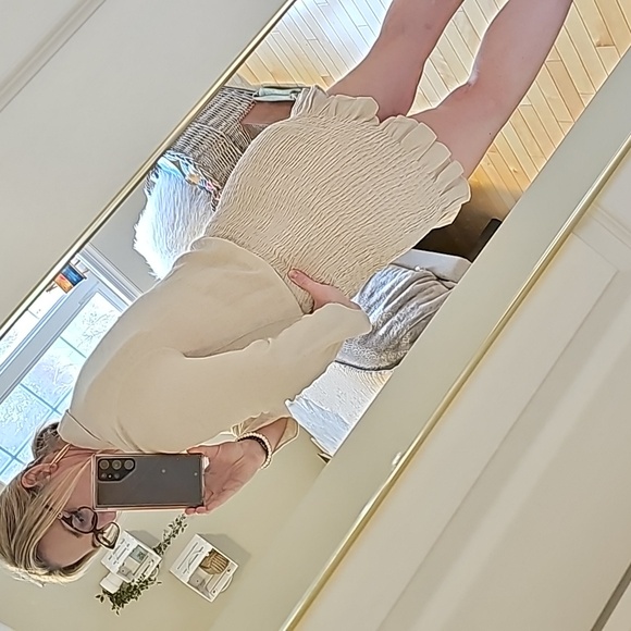 ZARA LINEN BEIGE DRESS - Picture 5 of 6